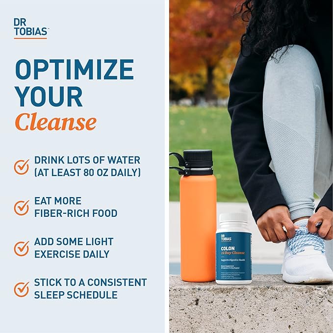 Dr. Tobias Colon 14 Day Cleanse, Advanced Gut Cleanse Detox for Women & Men with Cascara Sagrada, Psyllium Husk, Senna Leaf & Probiotics, Non-GMO Colon Cleanse, 3 Bottles of 28 Capsules (1-2 Daily)-SeraviaPure