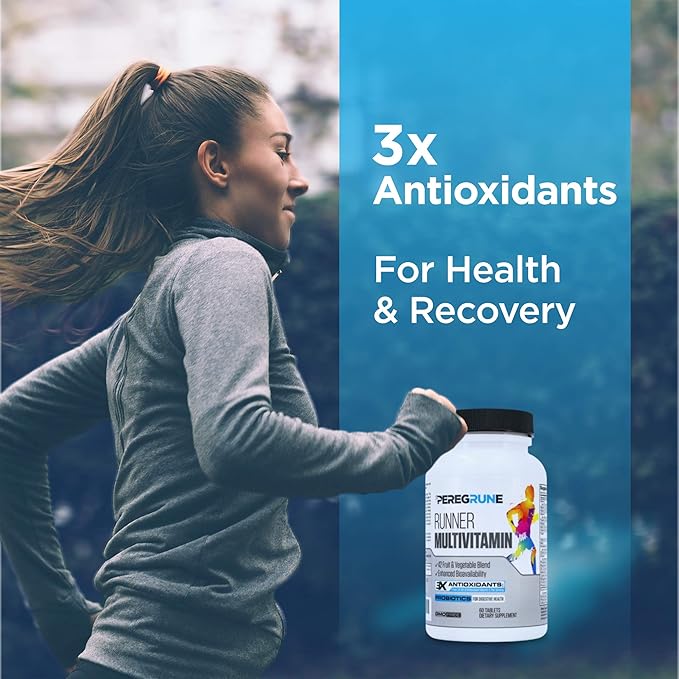 Runner Multivitamin – Engineered Vitamin with Antioxidants for Health/Running Recovery – Complete B Complex for Endurance, Energy – Probiotics, Whole Foods – Certified Running Supplements-SeraviaPure