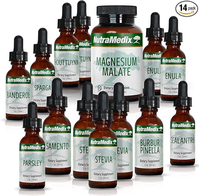NutraMedix Cowden Support Program Month 4 - Bioavailable Herbal Detox Protocol Including Banderol, Burbur-Pinella, Samento Cat's Claw Tincture & More - Detox & Immune Support (14 Piece Set)-SeraviaPure