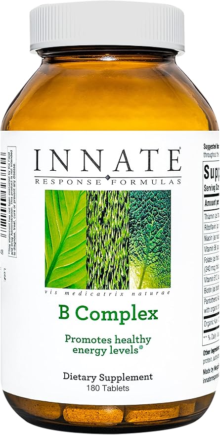 INNATE Response Formulas B Complex - B Vitamin Supplement - Supports Cellular Energy Production and Metabolism - Vegan, Kosher, Non-GMO Project Verified - Made Without 9 Food Allergens - 180 Tablets-SeraviaPure