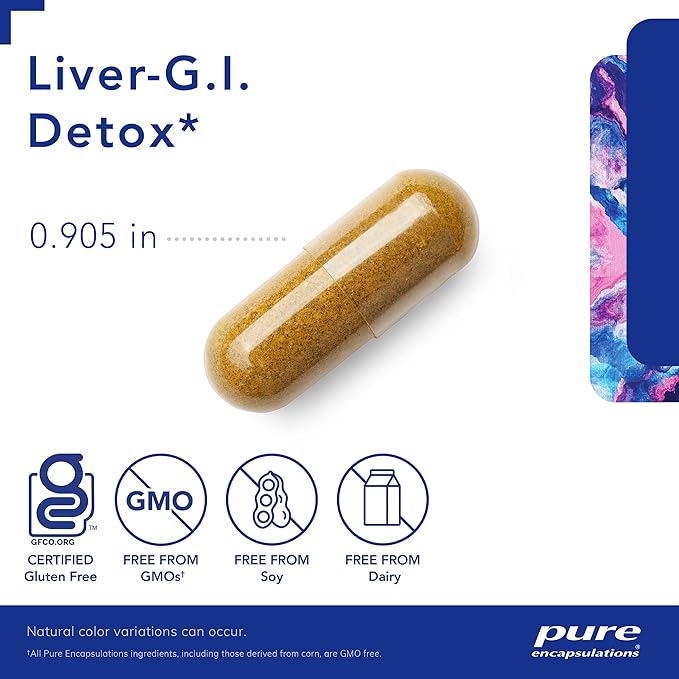 Pure Encapsulations Liver-G.I. Detox - Liver Cleanser & GI Detox* - with Alpha Lipoic Acid & Curcumin Extract - Gluten Free & Non-GMO - 120 Capsules-SeraviaPure