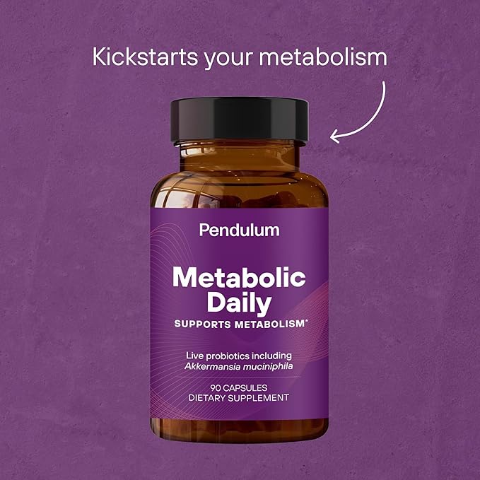 Pendulum Metabolic Daily - Multi-Strain Probiotic with Akkermansia muciniphila to Support Metabolism and Sustain Energy Levels - for Women and Men - 90 Capsules (1 Pack)-SeraviaPure