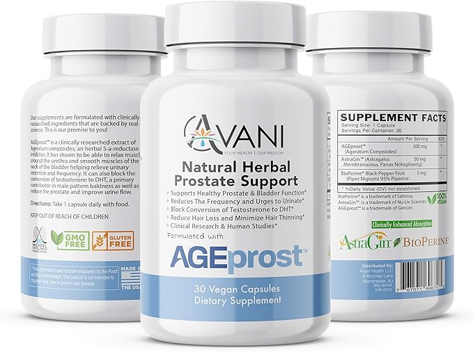 '- Best Natural Herbal Prostate Health Support - Supplement for Men - Reduce Frequent Urination & Midnight Bathroom Trips - DHT Blocker Hair Loss Supplement-SeraviaPure