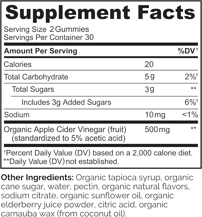 NATURELO Apple Cider Vinegar Gummies, Certified Organic, Vegan - 60 Gummies-SeraviaPure