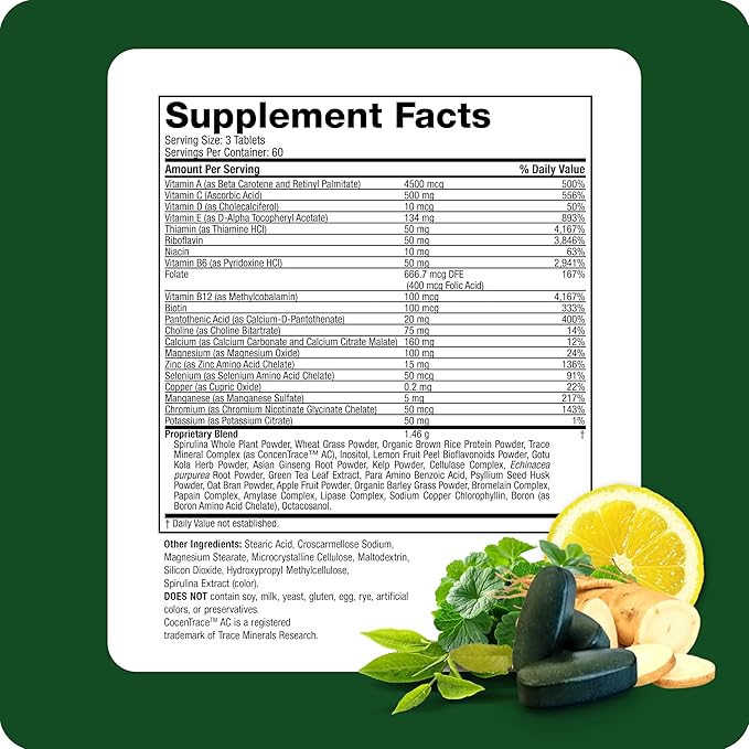 Life's Fortune Whole Food Multivitamin & Mineral, Advanced Energy Support Supplement, Daily Wellness for Men & Women, Amino Acids, 180 Vegetarian Tablets-SeraviaPure