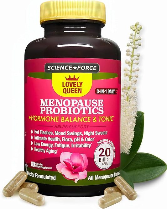 Lovely Menopause Supplement + Hormone Balance + Weight Management, Hot Flashes, Mood Swings, Vaginal Health & Dryness | Black Cohosh, Dong Quai, Ashwagandha + Probiotics, Woman Supplement, 60 ct-SeraviaPure