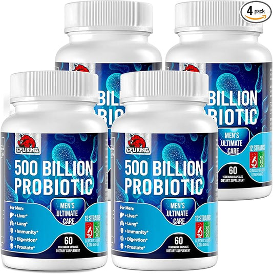 Probiotics for Men, 500 Billion CFU & 12 Strains Mens Probiotic, Men Probiotics with Turmeric, Cranberry, Goji, Gut Health for Men, Probiotics for Men Digestive Health, Immune Bloating, 120-Day Supply-SeraviaPure