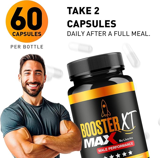 (3 Pack) Booster XT For Men, MAX Strength Men's Supplement, Booster XT, Booster XT for Men Reviews, BoosterXT, Booster XT Reviews, Buster XT, Booster X T Capsules Pro Supplement Pastilla, 180 Capsules-SeraviaPure