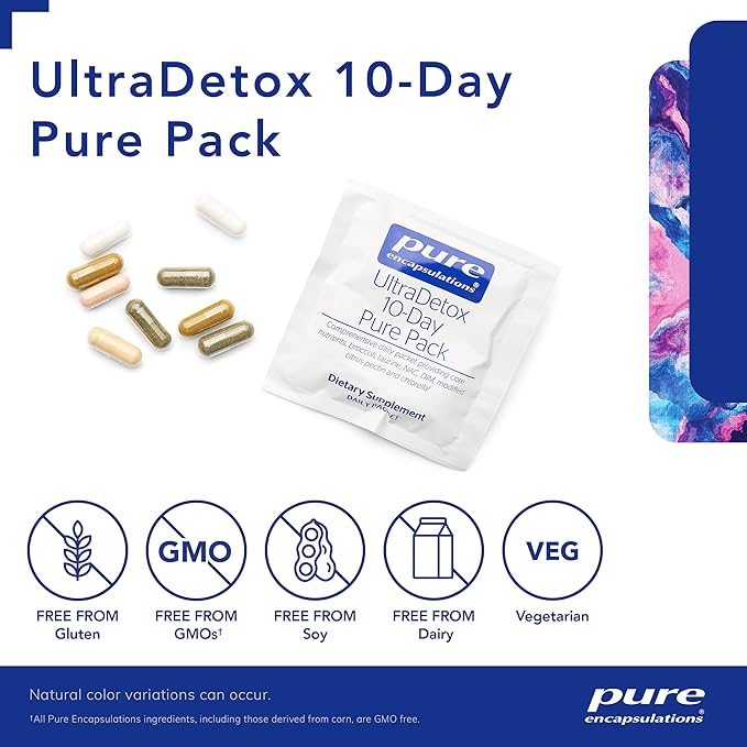 Pure Encapsulations UltraDetox 10-Day Pure Pack Providing Core Nutrients, Broccoli, Taurine, NAC, DIM, Modified Citrus Pectin and Chlorella | 10 Packets-SeraviaPure