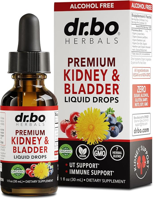 Kidney Support Supplement Bladder Health - Organic Kidney Bladder Supplements Drops Juniper Berry Cleavers Dandelion - Renal Kidney Cleanse Detox Urinary Tract Herbal Bladder Support Flush Kidneys 1oz-SeraviaPure