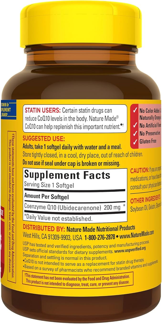 Nature Made CoQ10 200mg, Dietary Supplement for Heart Health Support, 80 Softgels, 80 Day Supply-SeraviaPure