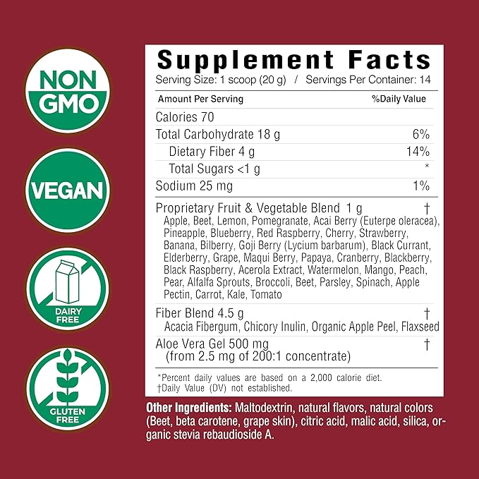 COUNTRY FARMS Super Cleanse, Super Juice Cleanse, Supports Healthy Digestive System, 34 Fruits and Vegetables with Aloe, Promotes Natural Detoxification, Drink Powder, 14 Servings, 9.88 Ounce-SeraviaPure