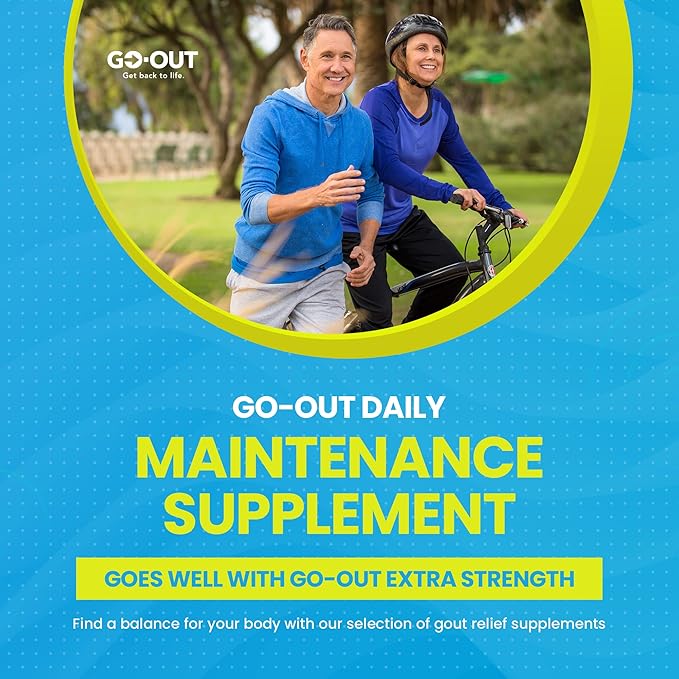 Go Out Daily Maintenance - Natural Uric Acid Support with Tart Cherry, Celery Seed, and Turmeric - Vegan, Non-GMO, Gluten-Free Supplement for Joint Comfort and Healthy Kidney Function 90 Capsules-SeraviaPure