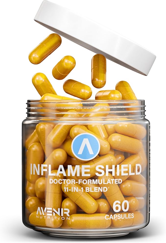 Inflame Shield | Turmeric Supplement for Inflammation Support with Ginger, Bioperine, & Bromelain | Advanced Formula for Joint Support | 60 Capsules for Men and Women-SeraviaPure