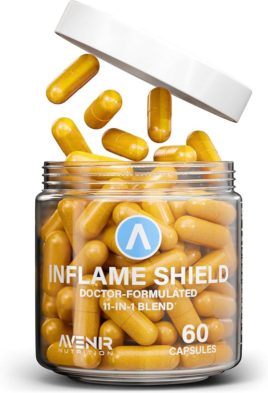 Inflame Shield | Turmeric Supplement for Inflammation Support with Ginger, Bioperine, & Bromelain | Advanced Formula for Joint Support | 60 Capsules for Men and Women-SeraviaPure