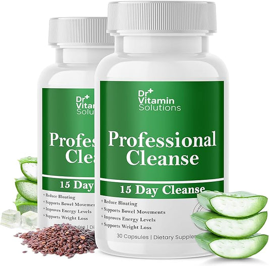 Dr Vitamin 15 Day Cleanse Gut Support - Detox Cleanse for Weight Management - All Natural Colon Cleanser for Bloating and Constipation Relief - Extra Calorie Loss with Healthy Probiotics - 60 Capsules-SeraviaPure