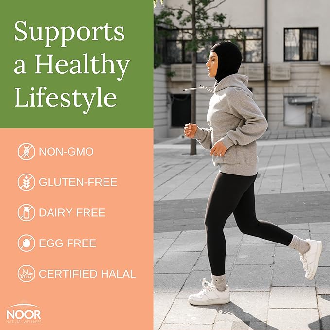 Noor Vitamins Energy+ Multivitamin; Halal Vitamin for Energy Production & Immunity, 26 Vitamins & Minerals, Black Seed, Dates, Honey, for Men & Women. Gelatin Free, 2 Month Supply-SeraviaPure