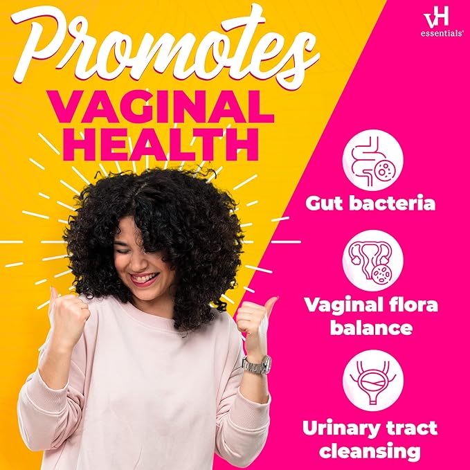 vH Essentials Probiotics for Women with Prebiotics, Cranberry & Vitamin C - 60 Capsules (30 Day Supply) - Vaginal Probiotics Support Gut Balance, Vaginal Health & Urinary Tract Health for Women-SeraviaPure