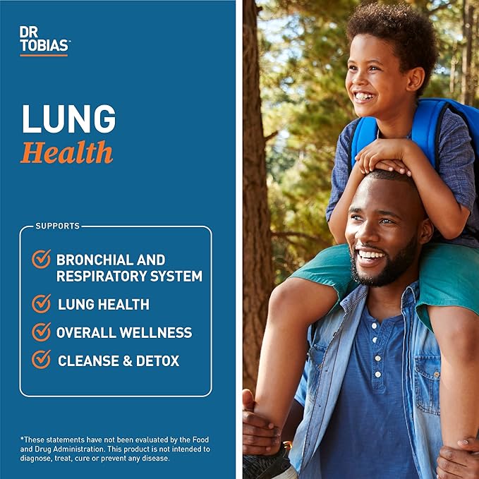 Dr. Tobias Lung Health, Lung Support Supplement with Vitamin C, Butterbur, Quercetin & Bromelain, Lung Cleanse & Detox Formula for Bronchial & Respiratory System, Non-GMO, 120 Capsules-SeraviaPure