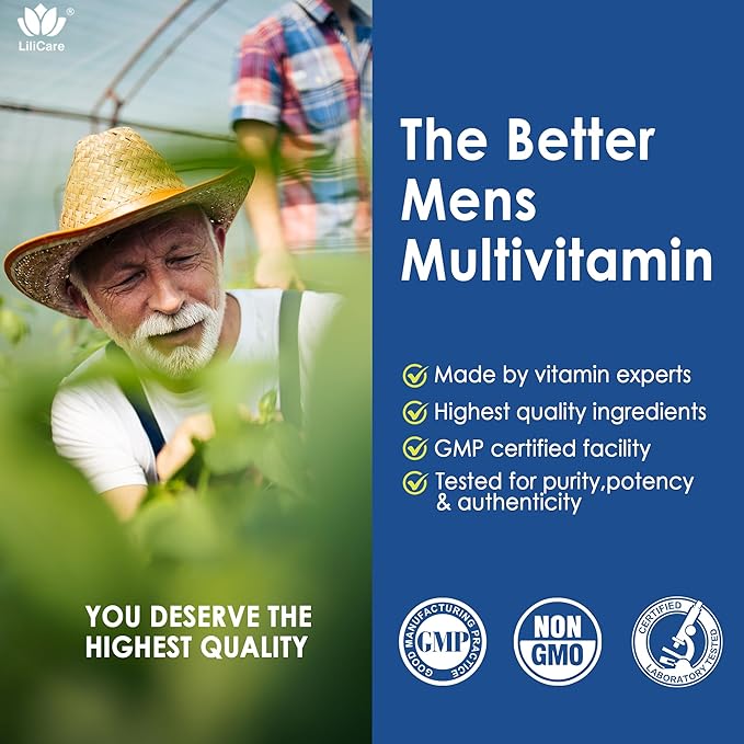 (2 Pack) Multivitamin for Men, Daily Mens Multivitamins & Multiminerals Gummies, Mens Vitamins A C D E B6 B12, Methylfolate, Omega 3, Probiotics, Enzymes for Energy, Immunity, Sugar Free, (No Iron)-SeraviaPure