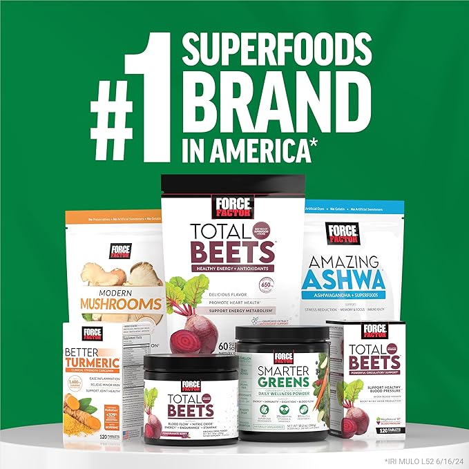 Force Factor Smarter Greens Superfoods Powder to Support Digestion, Gut Health, Bloating, Greens Powder with Probiotics, Prebiotics, Digestive Enzymes, & Adaptogens, Pomegranate Berry, 30 Servings-SeraviaPure