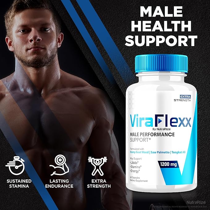 (2 Pack) ViraFlexx for Men, ViraFlex Pro Capsules, Male Performance Support 500mg, All Natural Dietary Supplement to Support Overall Health, Vira Flexx Reviews (120 Capsules)-SeraviaPure