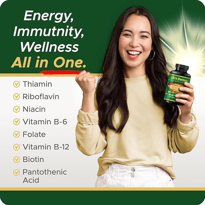 Life's Fortune Whole Food Multivitamin & Mineral, Advanced Energy Support Supplement, Daily Wellness for Men & Women, Amino Acids, 180 Vegetarian Tablets-SeraviaPure