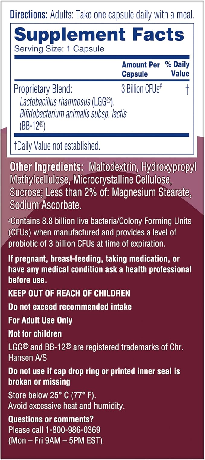 Phillips' Colon Health Daily Probiotic Capsules, 4-in-1 Symptom Defense to help defend against Occasional Gas, Bloating, Constipation, and Diarrhea, Daily Supplement, 60 Count-SeraviaPure