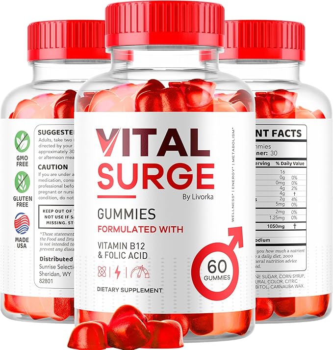 (2 Pack) Vital Surge, Vital Surge Gummies for Men Supplement, Vital Surge Gummies for Health, Vital Surge for Men, Vitale Surge,Vita Surge, Ital Source, Viral Surce Gummy para Hombres, 120 Gummies-SeraviaPure