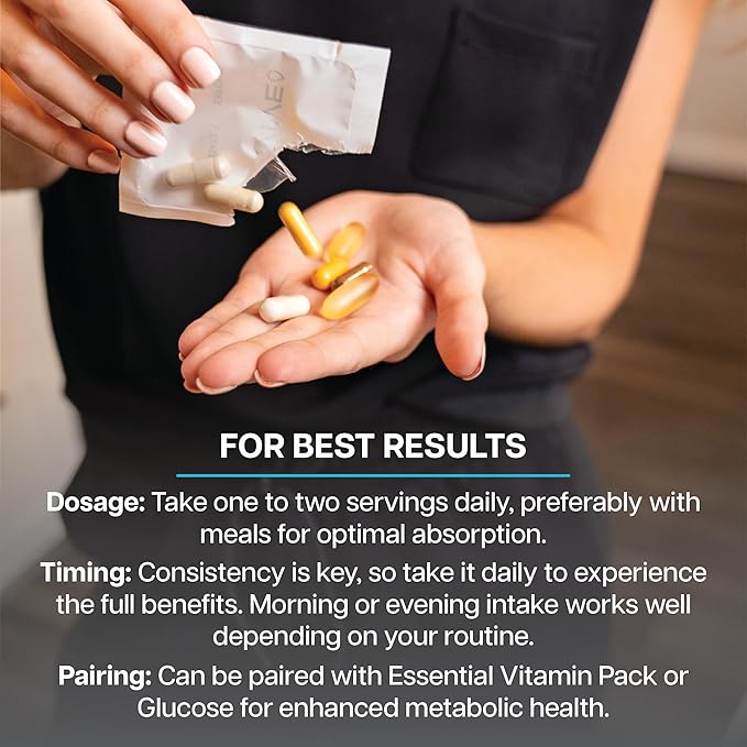 Revive MD Essential Vitamin Packs for Women & Men, Vitamins Pack Daily Nutrient Supplement - Travel-Friendly Multivitamin Packets with Arjuna & Turmeric Extract Support Heart, Joint, & Organ Health-SeraviaPure