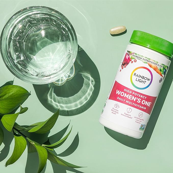 Rainbow Light Womens One High-Potency Daily Multivitamin, Womens Multivitamin Provides High-Potency Immune Support, With Vitamin C, Biotin and Ashwagandha, Vegetarian, 30 Count-SeraviaPure