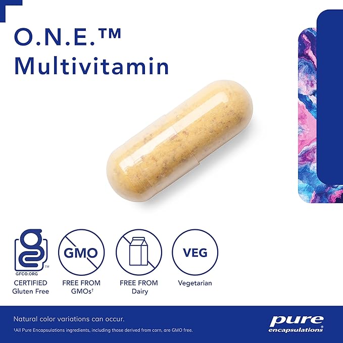 Pure Encapsulations O.N.E. Multivitamin - Once Daily Multivitamin with Antioxidant Complex Metafolin, CoQ10, and Lutein to Support Vision, Cognitive Function, and Cellular Health* - 30 Capsules-SeraviaPure