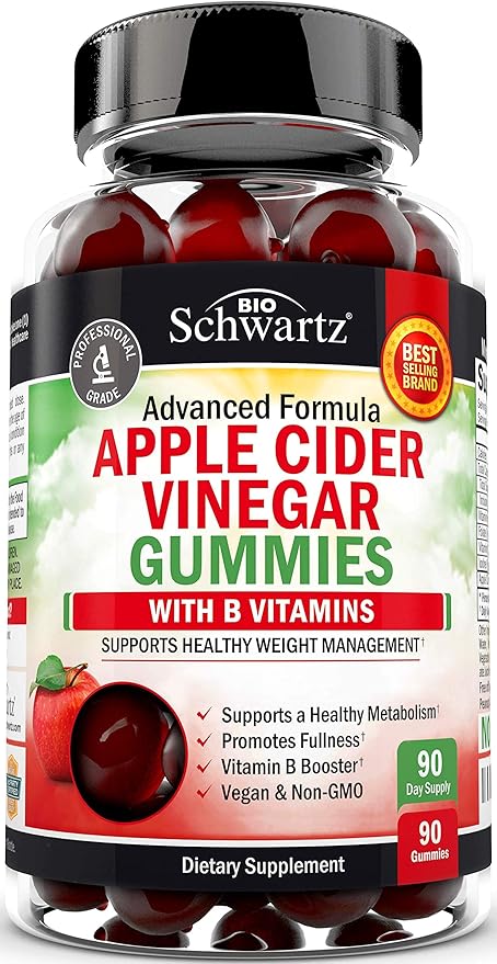 Apple Cider Vinegar Gummies for Weight Loss - ACV Gummies with The Mother for Women & Men - Energy Boost Bloat Digestive & Immune Support - Vitamin B12 B6 B 9 Folic Acid - Vegan Detox Cleanse -90Ct-SeraviaPure
