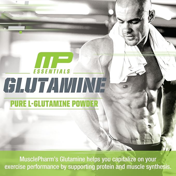 MusclePharm Essentials Glutamine, Pure L-Glutamine Powder Supplement for Post Workout Muscle Recovery, Energy & Gut Health, 5g L Glutamine Powder per Serving, Gluten-Free, Unflavored, 60 Servings-SeraviaPure