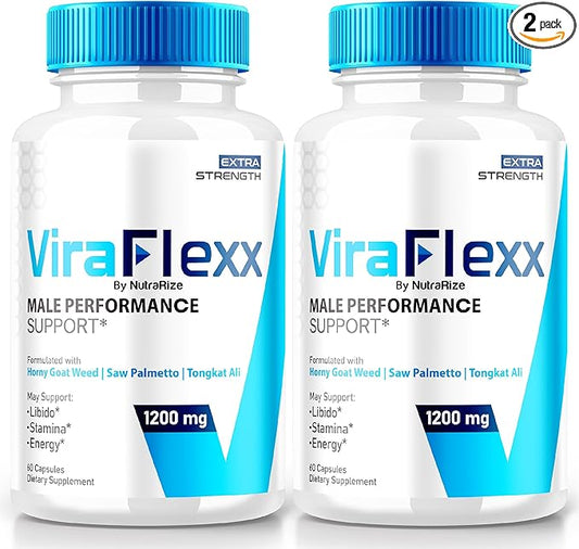 (2 Pack) ViraFlexx for Men, ViraFlex Pro Capsules, Male Performance Support 500mg, All Natural Dietary Supplement to Support Overall Health, Vira Flexx Reviews (120 Capsules)-SeraviaPure