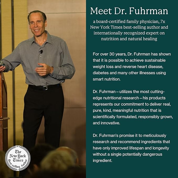 Dr. Fuhrman Daily Whole Food Multivitamin for Men - 120 Capsules, Vegan Formula for Optimal Health and Vitality, Specifically Designed for Men Over 50-SeraviaPure