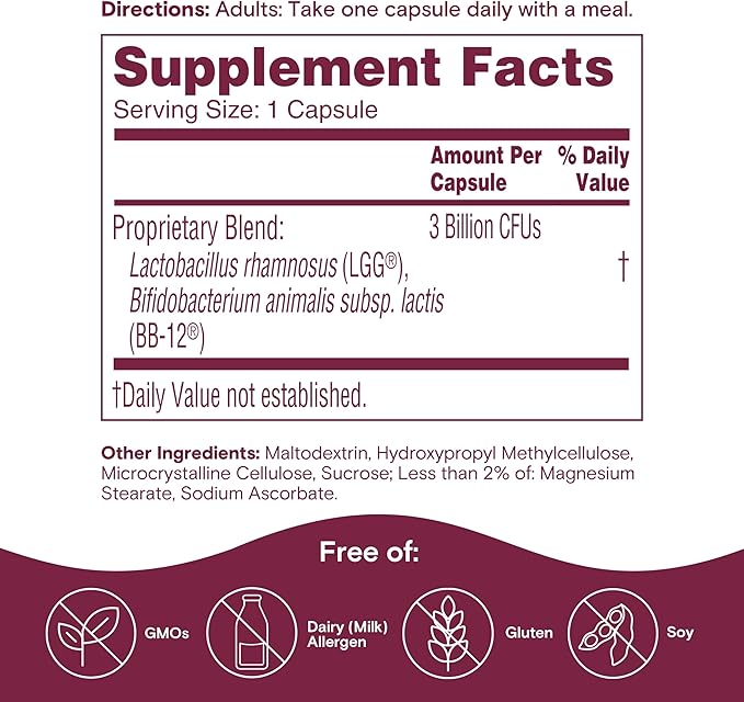 Phillips' Colon Health Daily Probiotic Capsules, 4-in-1 Symptom Defense to help defend against Occasional Gas, Bloating, Constipation, and Diarrhea, Daily Supplement, 60 Count-SeraviaPure