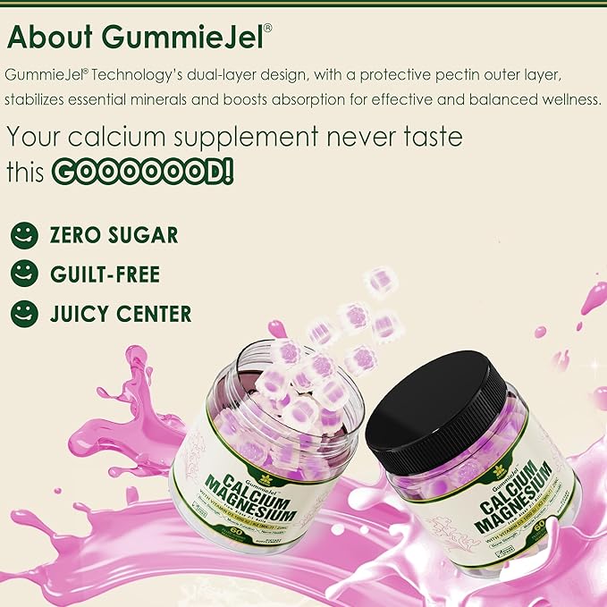 (2 Pack) Plant Based Calcium Supplement 600mg with Vitamin D3 K2, Zinc for Bone Strength, Sustainably Sourced Algae Calcium Magnesium 2:1 Ratio, Sugar Free Calcium Gummies 70+ Trace Minerals, Vegan-SeraviaPure