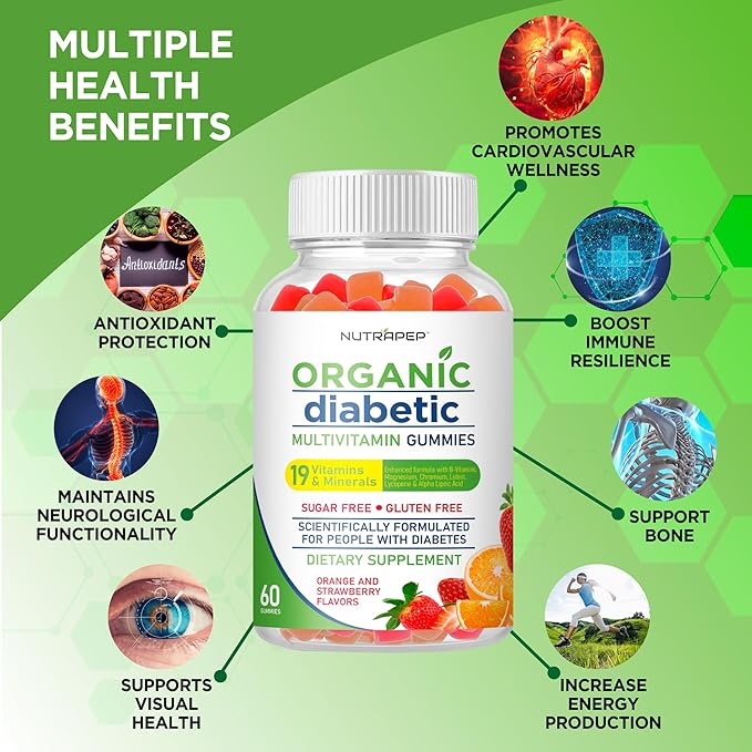 Premium Multivitamin Chewable Gummies for Women & Men - Sugar-Free & Gluten Free Supplement Vitamins - Calcium Magnesium Zinc Manganese Thiamine Biotin…-SeraviaPure