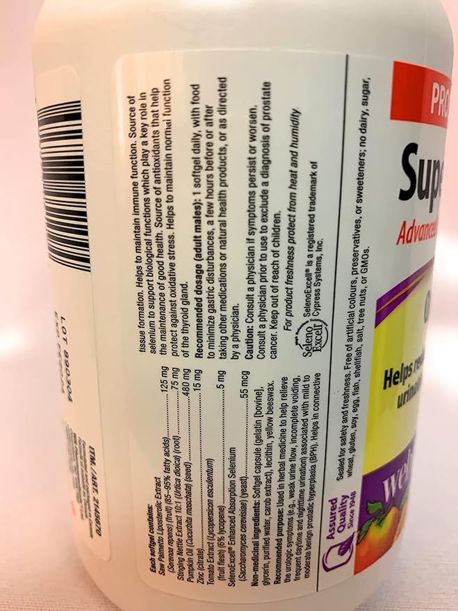 Webber Naturals Super Prostate One Per Day, 180 softgels-SeraviaPure