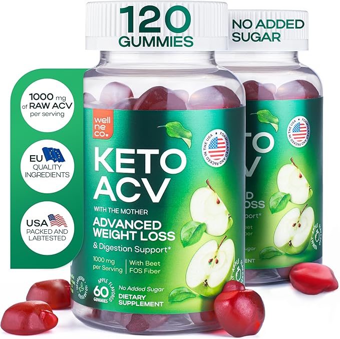 Advanced Keto ACV Gummies for Weight Loss 1000 Mg - ACV Gummies for Digestion, Metabolism, Detox - Apple Cider Vinegar, Beet FOS Fiber - Keto ACV Gummies Kelly Clarkson for Men and Women - Sugar Free-SeraviaPure