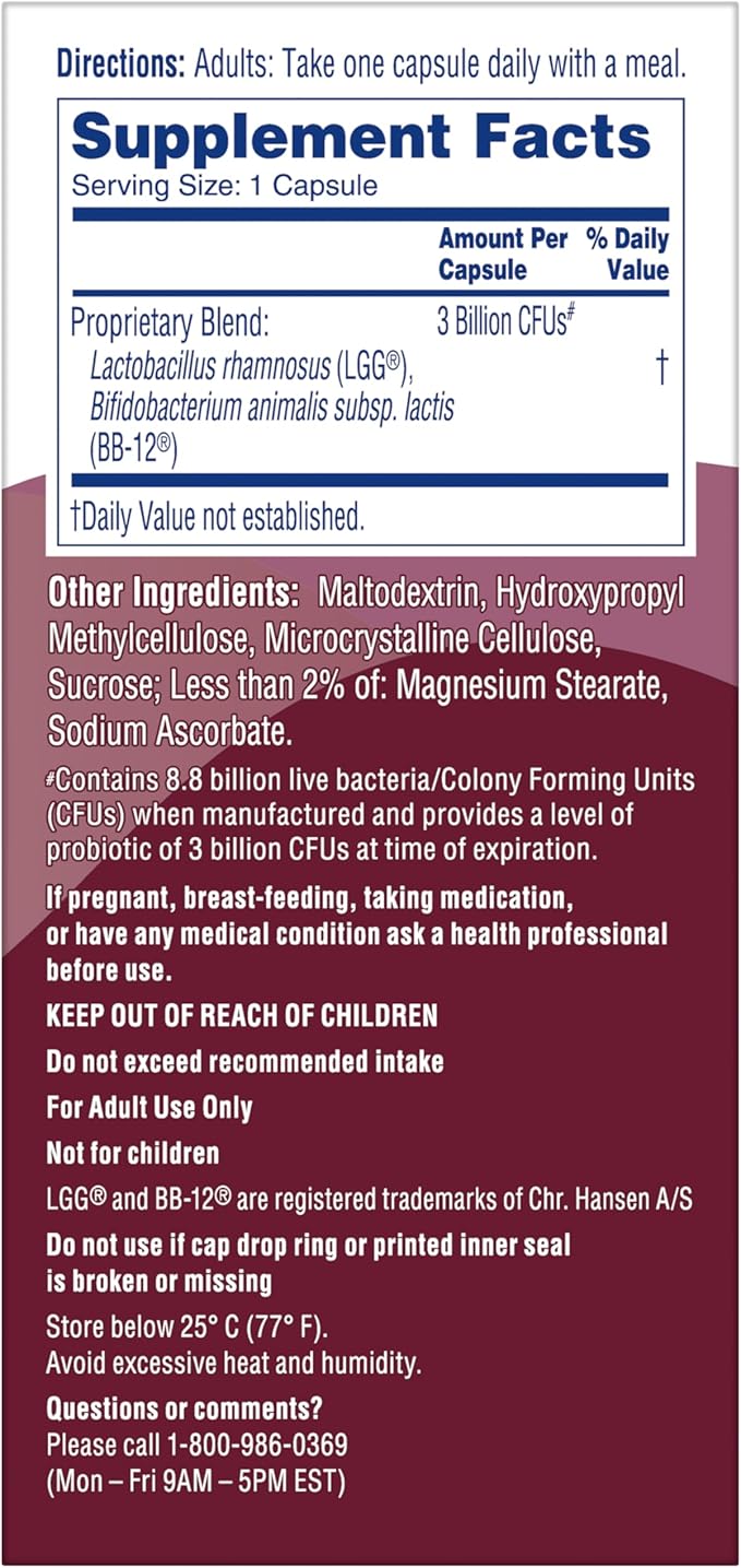 Phillips' Colon Health Daily Probiotic Capsules, 4-in-1 Symptom Defense to Help Defend Against Occasional Gas, Bloating, Constipation, and Diarrhea, Daily Supplement, 90 Count-SeraviaPure