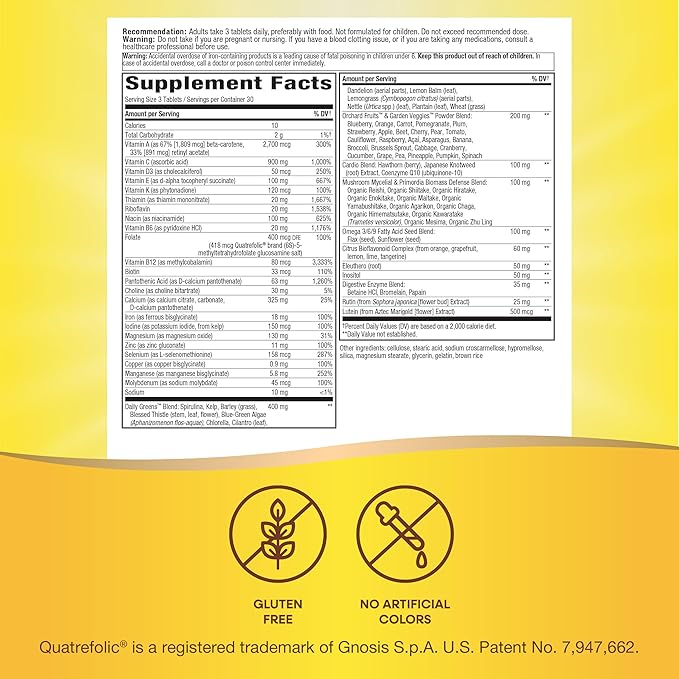Nature's Way Alive! Max3 Potency Multivitamin, Ultra Potency B-vitamins to Support Energy Metabolism*, with Methylated B12 and Folate, 90 Tablets (Packaging May Vary)-SeraviaPure
