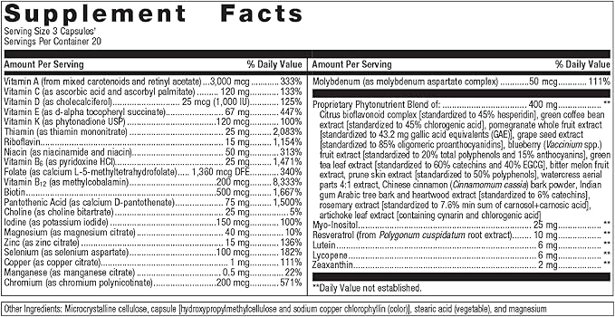 Metagenics PhytoMulti Multivitamin - Daily Multivitamins with Phytonutrients - Multivitamin for Men & Women - PhytoMulti Multivitamin Supplement - with Zinc & B6 Vitamins - 60 Capsules-SeraviaPure