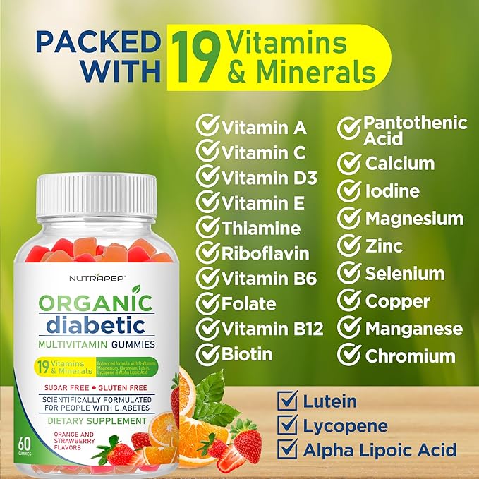 Premium Multivitamin Chewable Gummies for Women & Men - Sugar-Free & Gluten Free Supplement Vitamins - Calcium Magnesium Zinc Manganese Thiamine Biotin…-SeraviaPure