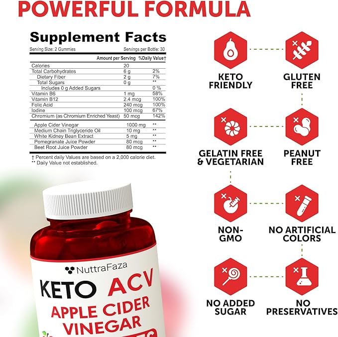 Keto ACV Gummies Advanced Weight Loss - ACV Keto Gummies for Weight Loss for Women and Men - Keto Gummies Supplement - Detox & Cleanse, Digestion - Apple Cider Vinegar - 1 Pack-SeraviaPure
