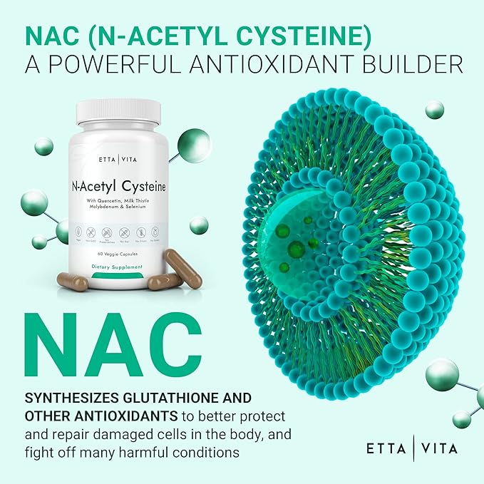 Vegan Liver Detox & Cleanse - NAC Supplement N-Acetyl Cysteine 600mg with Quercetin, Milk Thistle, Molybdenum & Selenium, N-Acetyl-Cysteine Capsules for Immune Support, Respiratory & Brain Health-SeraviaPure