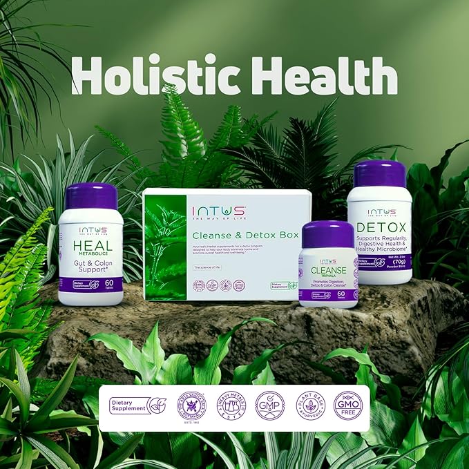 Intus Clean and Detox Box - Ayurvedic Detox Program to Promote Gut and Colon Cleanse, and Support Digestion and a Healthy Microbiome - Digestive Health Dietary Supplement for Overall Well-Being