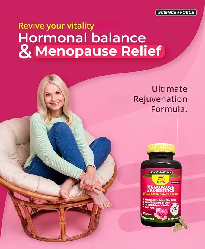 Lovely Menopause Supplement + Hormone Balance + Weight Management, Hot Flashes, Mood Swings, Vaginal Health & Dryness | Black Cohosh, Dong Quai, Ashwagandha + Probiotics, Woman Supplement, 60 ct-SeraviaPure
