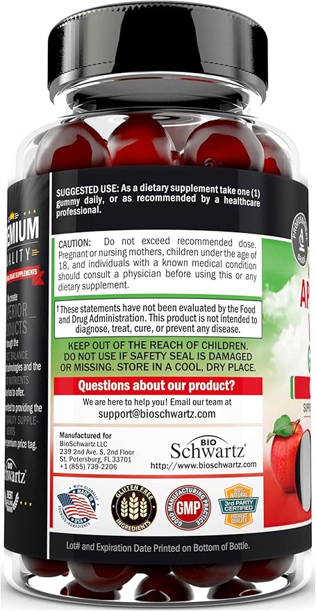 Apple Cider Vinegar Gummies for Weight Loss - ACV Gummies with The Mother for Women & Men - Energy Boost Bloat Digestive & Immune Support - Vitamin B12 B6 B 9 Folic Acid - Vegan Detox Cleanse -90Ct-SeraviaPure